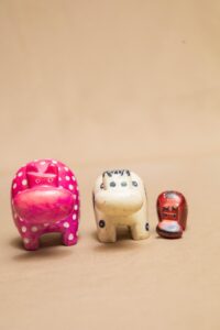 Stone carved hippos